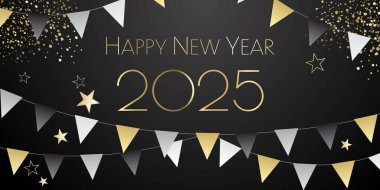 Mutlu yıllar 2025 tasarım afişi