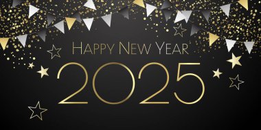 Mutlu yıllar 2025 tasarım afişi