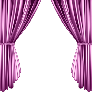 Pembe perde beyaz bir arkaplanda izole edilmiş - tasarım ögesi pankartı