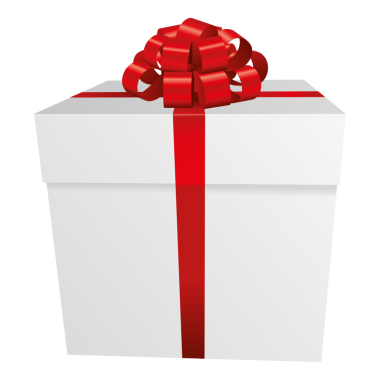 Kırmızı kurdeleli beyaz hediye kutusu - Noel ve doğum günü hediyesi koleksiyonu