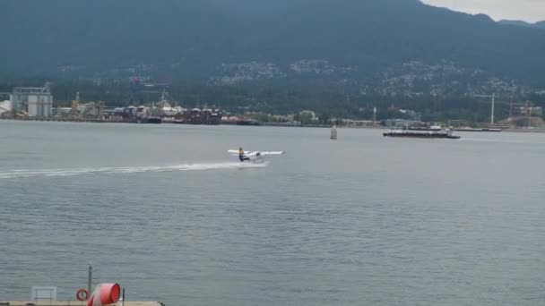 Vancouver Britská Kolumbie Kanada Září 17Th 2023 Osobní Hydroplán Vzlétá — Stock video