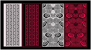 Decorative wall panels set Jali design for graphic and plywood,partition, foam, acrylic and CNC machine cutting.