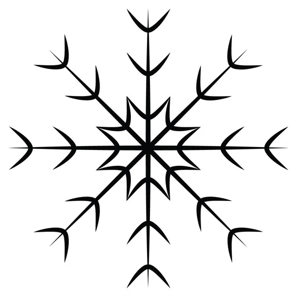 Offene Umrisse Zeichnen Schöne Schneeflocke Linienkunst Symbolbild Isoliert Geeignet Für — Stockvektor