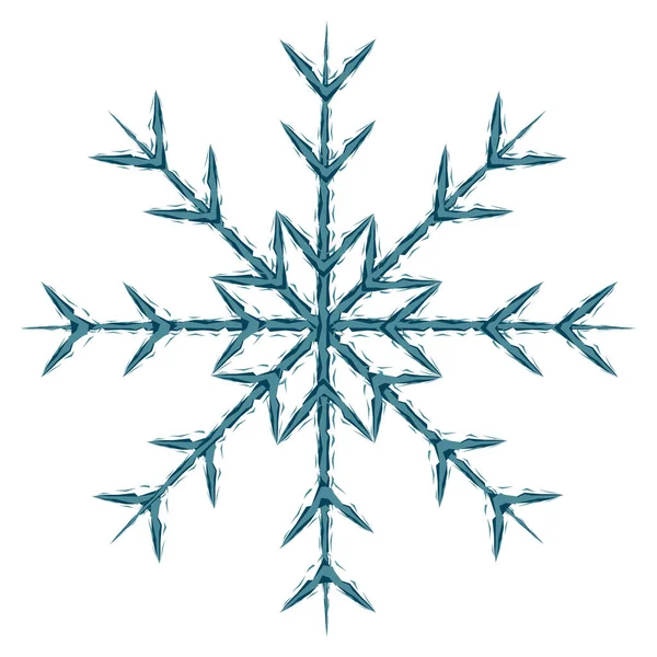 Imagem Abstrata Floco Neve Por Linhas Estampadas Quebradas Tons Vento — Vetor de Stock