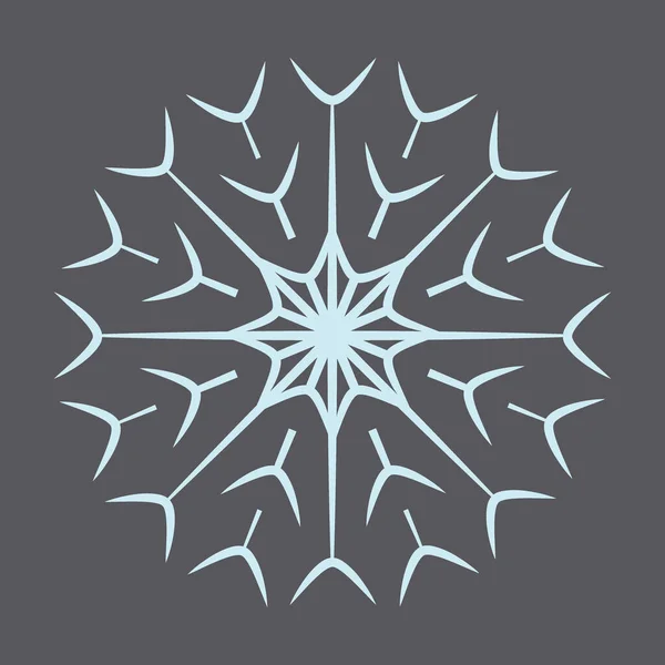 Desenhe Imagem Floco Neve Ornamento Com Aberturas Abstrato Contexto Cinza — Vetor de Stock
