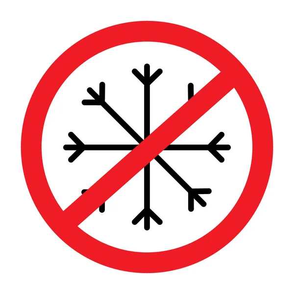 Zarys Rysunku Płatek Śniegu Pod Znakiem Zakazu Minimalistycznym Stylu Sztuka — Wektor stockowy