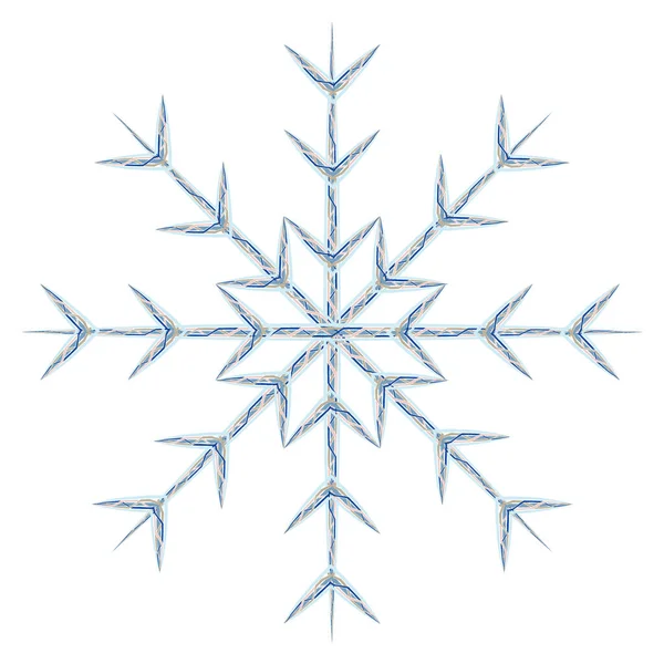 Imagem Abstrata Floco Neve Por Diferentes Linhas Estampadas Tons Modernos — Vetor de Stock