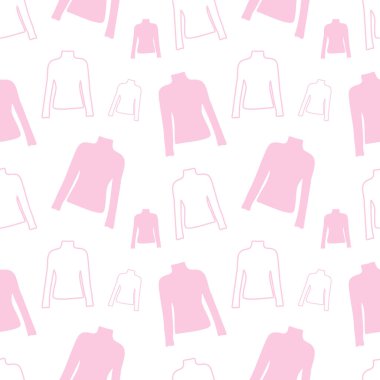 Taslak pembe renkli kısa kollu tişörtün sonsuz deseni. Soyut arkaplan. Doku tekrarlanıyor. Yazdırma tasarımı. Paket kağıdı, poster, kartpostal, selamlama veya fiyat etiketi, pankart için düzenleme