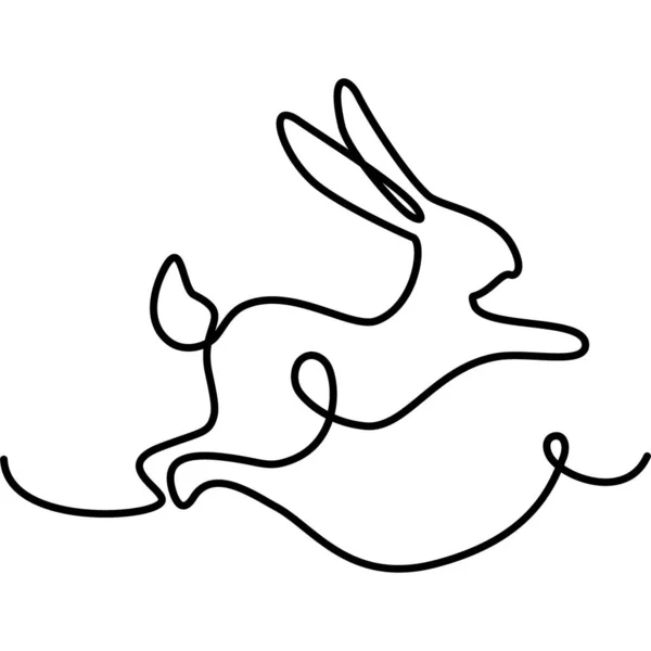 Кролик Скаче Символ Нового Року Відповідно Китайського Календаря Одній Суцільній — стоковий вектор