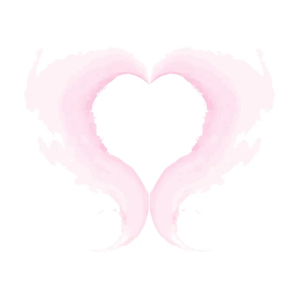 Абстрактный Удар Кистью Форме Сердца Модных Оттенках Бледно Розового Акварели — стоковый вектор