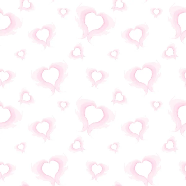 Ατελείωτες Μοτίβο Αφηρημένες Πινελιές Σχήμα Καρδιάς Λεπτές Ροζ Αποχρώσεις Ακουαρέλα — Διανυσματικό Αρχείο