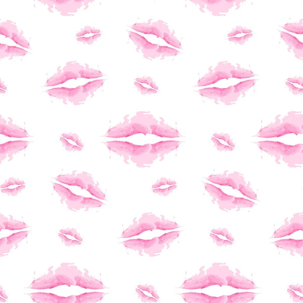 水彩で流行の淡いピンク色で唇の形に無限のパターン抽象的なブラシストローク ハッピーバレンタインデー 孤立してる レタリング 背景やカード 招待状 ラベル タグに適しています Eps — ストックベクタ
