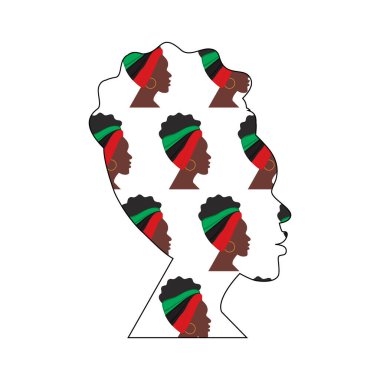 Afro-Amerikan kadın profiline sahip Afrikalı bir kadının ana hatları. Görüntüyü algıla. Çıkartma. Simge. İzole et. Harfler, afişler, afişler, selamlar, davetiyeler ve broşürler için iyidir. EPS