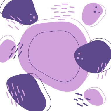 Arkaplan dokusu, zarif leylak ve yabanmersini rengi tonlarında soyut şekiller çerçevesi. Kopyalama. İzole et. Poster, afiş, broşür, reklam, internet ya da ambalaj, etiket için iyi. EPS