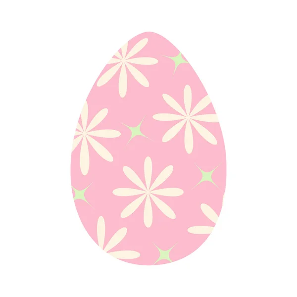 Πασχαλινό Αυγό Μοντέρνο Ροζ Χρώμα Σχέδιο Αφηρημένα Αστέρια Και Λουλούδια — Διανυσματικό Αρχείο