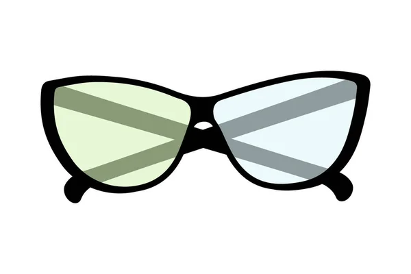 Siyah Çerçeveli Renkli Lensli Gözlükler Mutlu Gözlükler Günü Çıkartma Simge — Stok Vektör
