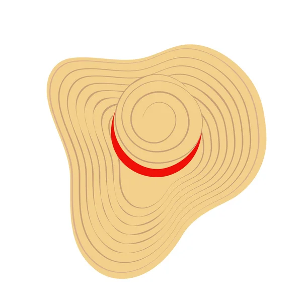 Abstrakcyjny Obraz Kapelusza Szerokim Rondem Paskami Dookoła Witaj Summer Naklejka — Wektor stockowy
