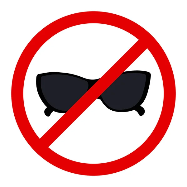 太阳镜不透明的眼镜下面的红色标志的禁令 更贴心 艾康隔离 小册子 贺卡或邀请卡 价格或标签的设计元素 Eps — 图库矢量图片