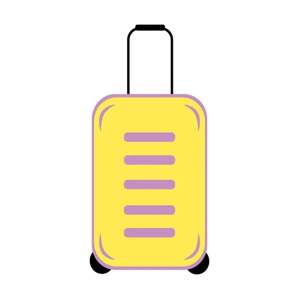 概要流行の明るい色合いで車輪の上の旅行スーツケース ハッピーワールド観光日 国際税関の日 スーツケースの日 ステッカーだ アイコン 孤立してる ポスター バナーや価格 ラベルのためのデザイン — ストックベクタ