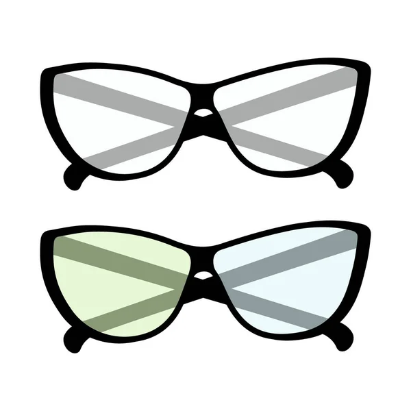 Set Aus Paar Brillen Mit Klaren Und Farbigen Gläsern Glücklicher — Stockvektor