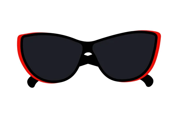 Imagen Abstracta Gafas Sol Con Lentes Oscuras Montura Negra Roja — Vector de stock