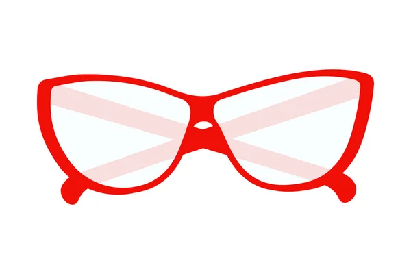 Elegantes Gafas Estilizadas Con Lentes Transparentes Montura Roja Feliz Día — Vector de stock
