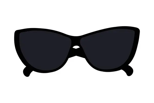 Absztrakt Stilizált Napszemüveg Sötét Lencsével Fekete Keretben Helló Nyár Napszemüveg — Stock Vector