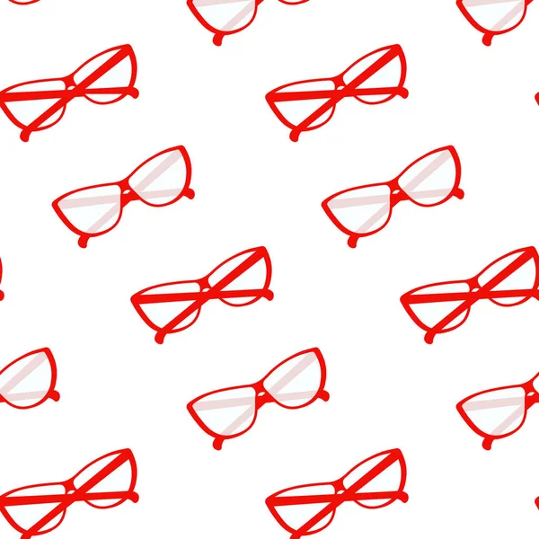 Nahtloses Muster Eleganter Stilisierter Gläser Mit Transparenten Gläsern Roten Rahmen — Stockvektor