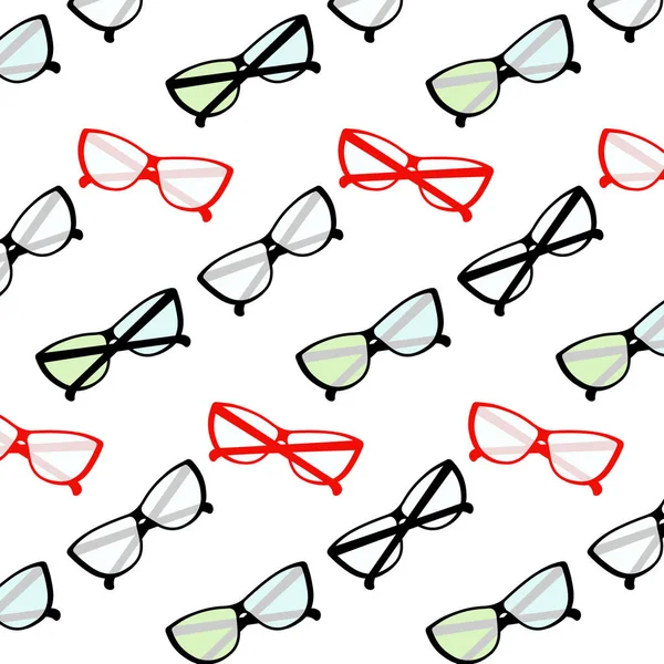 Padrão Infinito Óculos Estilizados Elegantes Com Lentes Molduras Claras Multicoloridas —  Vetores de Stock