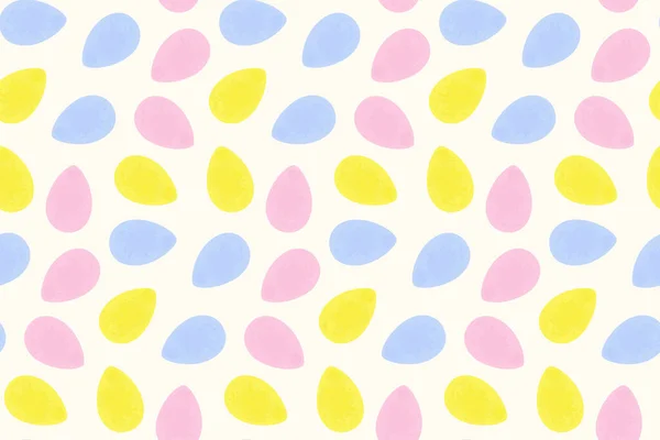 stock vector Seamless pattern of bright colorful Easter eggs in trendy pale shades. Happy Easter. Holiday. Hand drawn. Isolate. Good for poster, banner, brochure or greeting, invitation cards, price or label. EPS