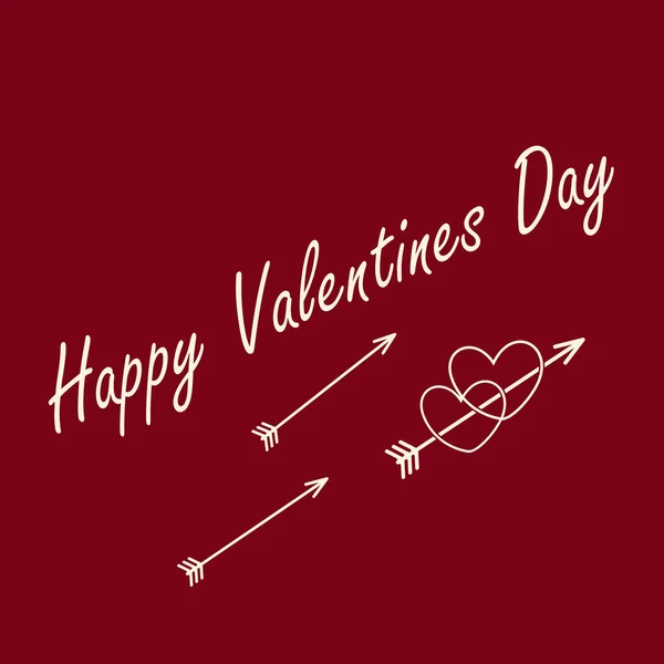 Векторный Дизайн Поздравительной Открытки День Святого Валентина Сердечками Стрелками Надписью — стоковый вектор