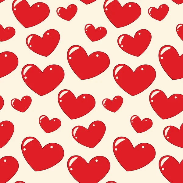 Бесшовный Узор Сердец Мультяшном Стиле Модных Тонах Днем Святого Валентина — стоковый вектор