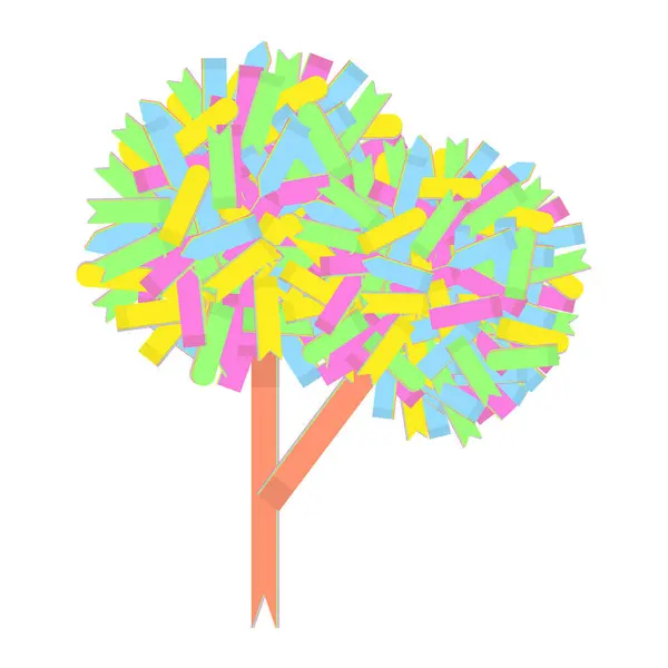 Vector Abstract Colorful Image Tree Collected Paper Office Stickers Various — Stock Vector