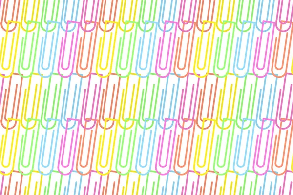 Vector Eindeloos Patroon Van Felgekleurde Paperclips Trendy Tinten School Kantoorbenodigdheden — Stockvector