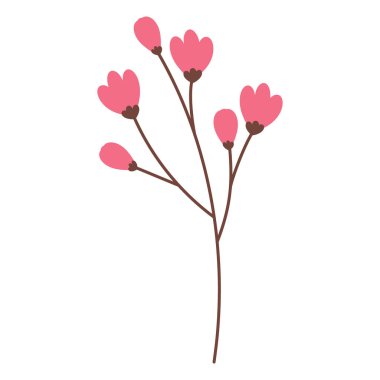 Bahar çiçekli dalların moda gölgelerindeki soyut görüntüsü. İlkbahar. Selamlama veya davet kartı, poster, pano, reklam panosu, etiket veya web ve diğer farklı kullanımlar için vektör izole tasarım ögesi