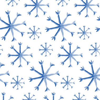 Moda mavisi çizilmiş kusursuz kar taneleri deseni. Duvar kağıdı ya da ambalaj kağıdı için tasarım konsepti. İzole et. EPS. Poster, pankart, karşılama veya davet, etiket, web ve diğer farklı kullanımlar için vektör