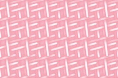 Sonsuz soyut iç içe geçmiş parlak elementin modaya uygun yumuşak pembe deseni. Örgü neon 3D etkisi. EPS. Duvar kağıdı veya ağ, posterler, afişler, broşürler, reklam panoları ve diğer farklı kullanımlar için vektör