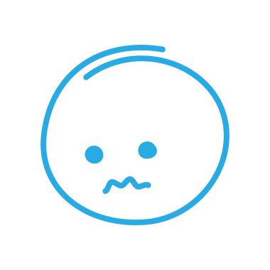 Mavi gözlüklü, üzgün bir gülücük. Mavili Pazartesi selamları ve diğer kullanım alanları için tasarım konsepti. İzole et. EPS. Simge, etiket, fiyat etiketi, etiket veya ağ, posterler ve birçok farklı kullanım alanı için vektör 