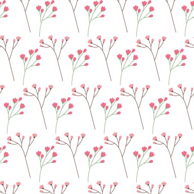 Kusursuz desenli soyut renkli dallar, parlak renklerde. Bahar zamanı geçmişi. İzole et. EPS. Paket, duvar kağıdı, poster, afiş, tebrik kartı veya davetiye kartı için vektör, etiket