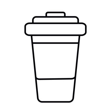 Tek kullanımlık kağıt kahve fincanı. Serbest ve basit taslak çizimi. Kart, etiket, simge tasarımı. İzole et. EPS. Poster, afiş, broşür, fiyat etiketi, etiket veya internet, tanıtım, reklam için vektör