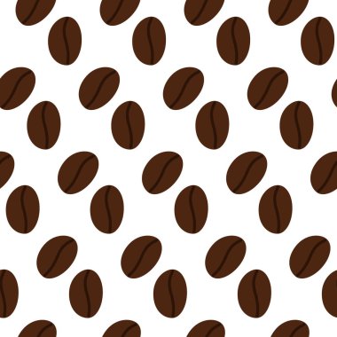 Kahve çekirdekleri son moda koyu kahverengi desenli. Duvar kağıdı ve arkaplan dokusu tasarımı konsepti. İzole et. EPS. İnternet ya da ambalaj, kartlar, afişler, afişler, reklam panoları ya da reklamlar için vektör