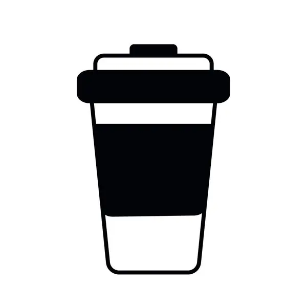 Tazza Caffè Usa Getta Stilizzata Con Coperchio Concetto Design Logo — Vettoriale Stock