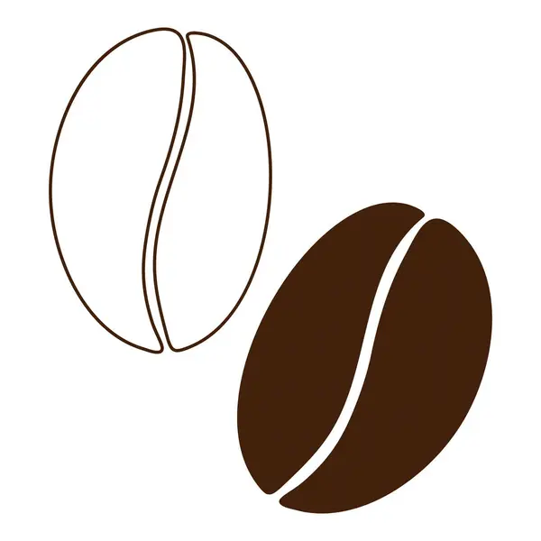 Abstracte Koffiekorrels Silhouet Contourtekening Eenvoudig Design Concept Voor Logo Stickers — Stockvector