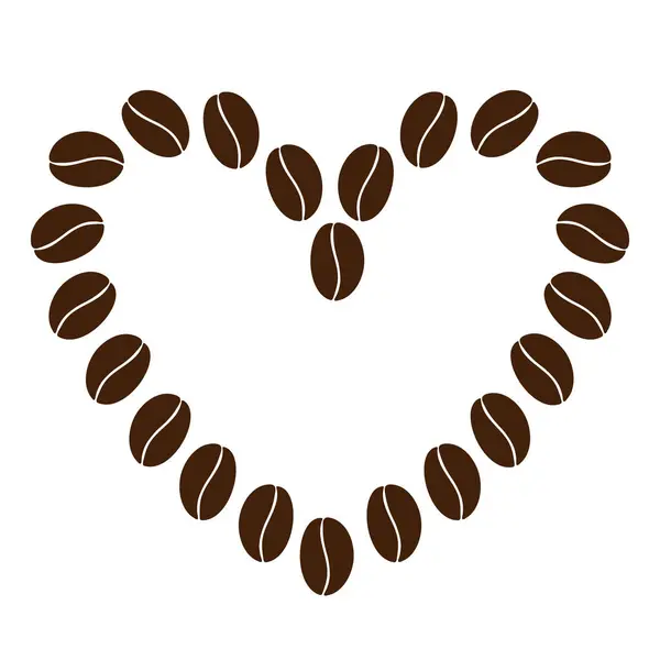 Kahve çekirdeğinin çerçevesi soyut şekilli, koyu kahverengi Copyspace Coffee Day konseptiyle. Tebrik kartı tasarımı fikri. İzole et. EPS. Posterler, afişler veya İnternet, tanıtım, etiket, fiyat
