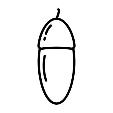 Stylized Outline drawn Acorn fruit Logo Icon Sticker Cards or web, promo design concept Isolated Isolate EPS Vector Posters, banners, brochures, pointer, price tag, label or advertisement design idea 