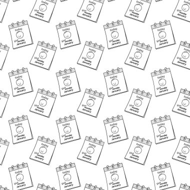 Üzücü Duygular ve yazıtlarla dolu takvim sayfaları Bugün Mavi Pazartesi Gri tonda kusursuz desen. EPS vektörünü ayır. Duvar kağıdı, arkaplan, ambalaj veya ağ, kartlar, afiş, afiş, selamlama kavramı