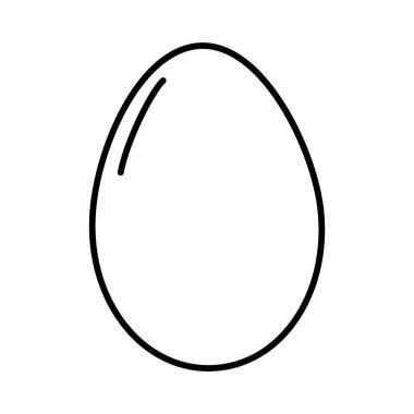 Beyaz arka planda siyah tavuk yumurtası ana hatları. Minimalist tarzda tek bir nesne. Logo Simgesi fikri. İzole edilmiş Vektör EPS. Etiket, kart, poster, afiş, fiyat etiketi, etiket veya web, tanıtım tasarımı kavramı