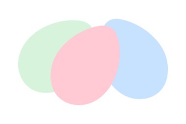 Renkli Paskalya Yumurtası Festivali kompozisyonu modaya uygun yumuşak yeşil, pembe, mavi. Tematik kart tasarımı fikri. İzole Vektör illüstrasyon Tebrik kartları, broşürler, afişler, broşürler, fiyat, etiket veya web tanıtımı