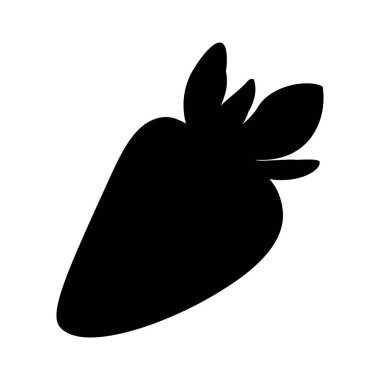 Yapraklı çilekli siluet. Yapraklarla çizilmiş Berry ana hatları. Etiket Simgesi Şarkı Konsepti. İzole Vektör illüstrasyon Tematik veya menü kartları, broşürler, selamlar, etiket veya web tanıtım afişi