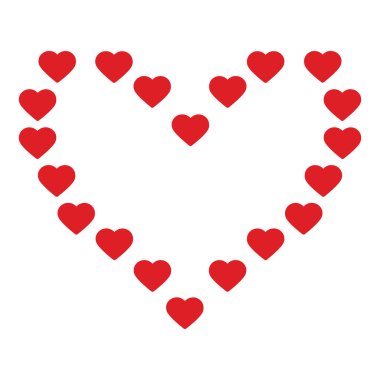 Kalp şeklinde kalp Contour kalp çerçeve modayı kırmızı ile sınır. Aziz Valentine uzay şablonunu kopyala fikri. Vektör illüstrasyon Tematik kartları, posterler veya web tanıtım afişi, broşürler, yazıcı materyalleri veya etiketler